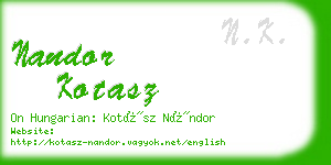 nandor kotasz business card